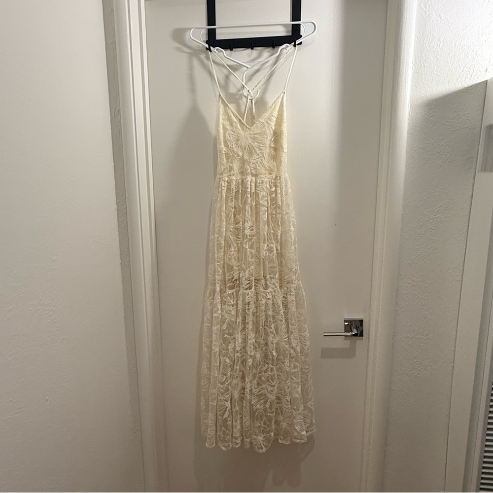 Maje Elegant Cream Lace Dress